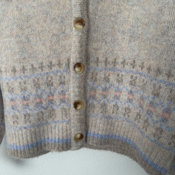 Elegant Gray Patterned Hooded Cardigan cottagecore - Picture 5 of 7